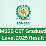 RSMSSB CET Graduation Level 2025 Result: Key Details and Steps to Check